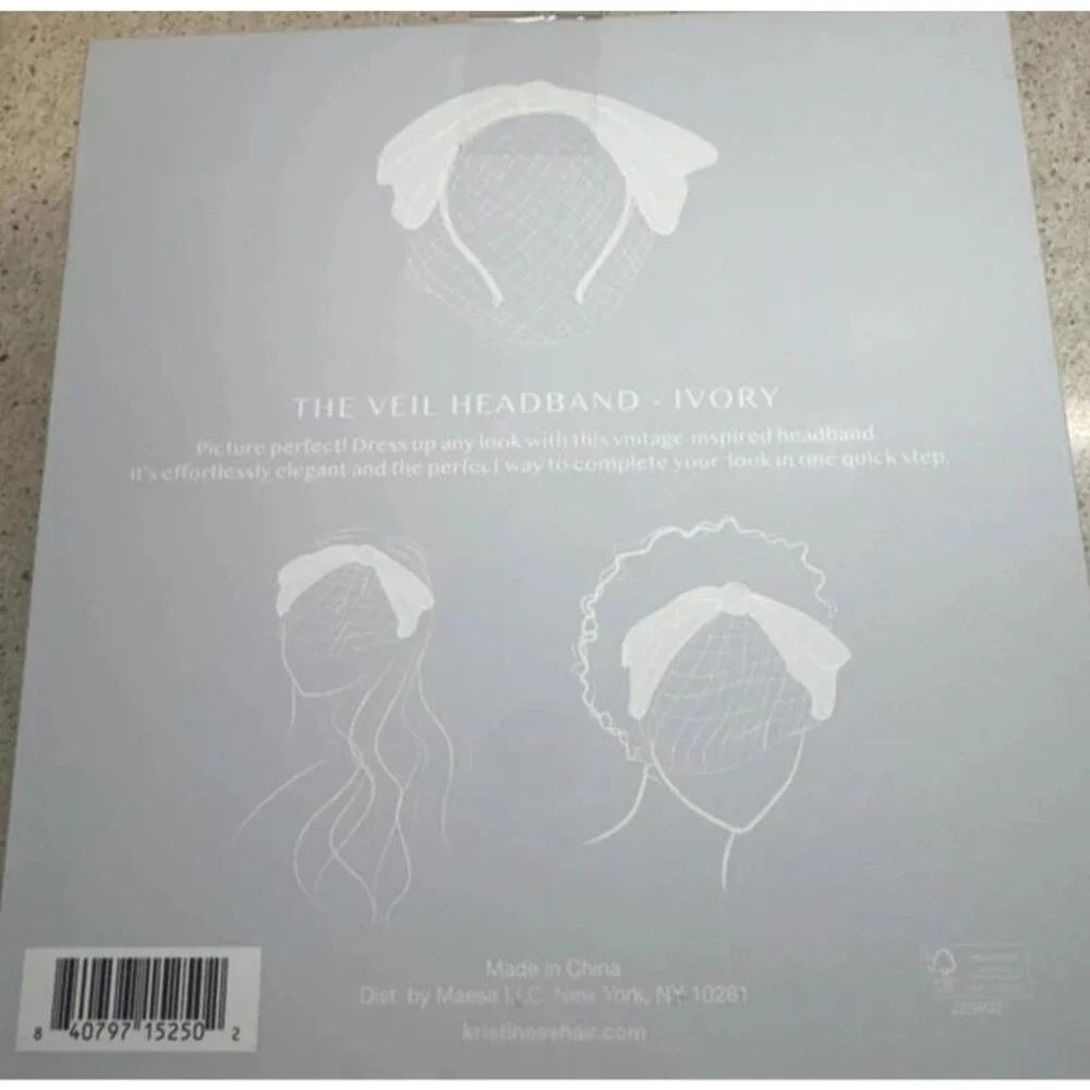 Kristen Ess Ivory Veil Headband